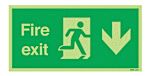 Polyester Fire Exit Down, Fire Exit, English, Exit Sign