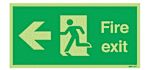 Polyester Fire Exit Left, Fire Exit, English, Exit Sign