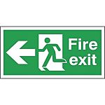 Polyester Fire Exit Left, Fire Exit, English, Exit Sign