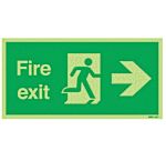 Polyester Fire Exit Right, Fire Exit, English, Exit Sign