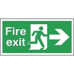 Polyester Fire Exit Right, Fire Exit, English, Exit Sign