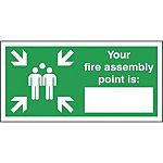 Polyester Fire Safety Sign, Your Fire Assembly Point Is With English Text Self-Adhesive