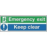 Polyester Keep Clear, Emergency Exit, Keep Clear, English, Exit Sign