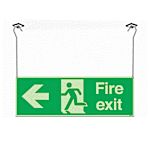 Polyester Fire Exit Left, Fire Exit, English, Exit Sign