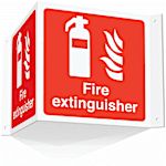 Polyester Fire Safety Sign, Fire Extinguisher With English Text Self-Adhesive