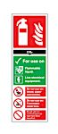 Polyester Fire Safety Sign, Extinguisher For Use On With English Text Self-Adhesive