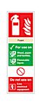 Polyester Fire Safety Sign, Foam Extinguisher For Use On With English Text Self-Adhesive