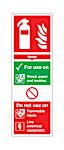 Polyester Fire Safety Sign, Water Extinguisher For Use On With English Text Self-Adhesive