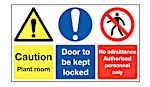 RS PRO Self-Adhesive Area Hazard Hazard Warning Sign (English)