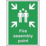 Polyester Fire Safety Sign, Fire Assembly Point With English Text Self-Adhesive