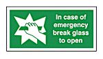 RS PRO Polyester Sign In Case Of Emergency Break Sign With English Text