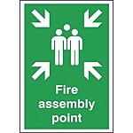 Polyester Fire Safety Sign, Fire Assembly Point With English Text Self-Adhesive