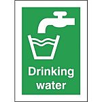 RS PRO Polyester Sign Drinking Water Sign With English Text