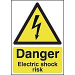 RS PRO Self-Adhesive Electrical Hazard Warning Sign (English)