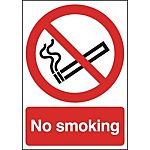 Polyester No Smoking Prohibition Sign, No Smoking, English