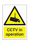 RS PRO Black/Yellow Polyester CCTV Sign, CCTV in Operation, English, Ideal to Warning the Public that CCTV is being