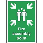 Polyester Fire Safety Sign, Fire Assembly Point With English Text Self-Adhesive