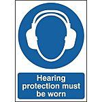 RS PRO Polyester Mandatory Ear Protection Sign With English Text