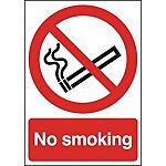 Polyester No Smoking Prohibition Sign, No Smoking, English