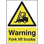 RS PRO Self-Adhesive Fork Lift Hazard Hazard Warning Sign (English)