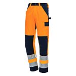 NITRAS SAFETY 7571 Orange/Navy Breathable Hi Vis Work Trousers, 70 → 80cm Waist Size