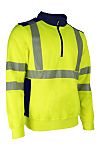 Coverguard Yellow/Navy Unisex Hi Vis Sweatshirt, L