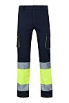 Velilla 303002S Fluorescent Yellow-Navy Blue High Visibility Hi Vis Trousers 84cm Leg Length 106.5cm