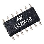 LM2901BYDT STMicroelectronics, Quad Comparator, CMOS/TTL O/P, O/P, 1μs 2 → 36 V 14-Pin SO14