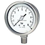 RS PRO BSP 1/2in Analogue Pressure Gauge 100bar Bottom Entry 100mm Outside Diameter