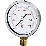 RS PRO BSP 3/8 Analogue Pressure Gauge 40bar Bottom Entry 100mm Outside Diameter