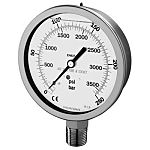 RS PRO BSP 1/2in Analogue Pressure Gauge 2.5bar Bottom Entry 100mm Outside Diameter