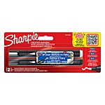 Sharpie Black, White 2.5mm Broad Tip Paint Marker Pen for use with Ceramics, Concrete/Stone, Glass, Leather, Metal,