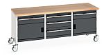 Bott 41002133.19V Portable Sheet Steel Workbench, 375kg Max Load, 840mm x 2000mm x 750mm