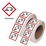 RS PRO Black/Red/White Polyester Safety Labels 21 mm x 21mm