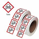 RS PRO Black/Red/White Polyester Safety Labels 21 mm x 21mm