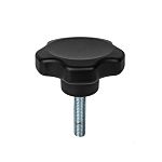 RS PRO Black Thermoplastic Multiple Lobes Clamping Knob, M16, Threaded Mount