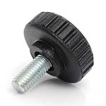 RS PRO Black Thermoplastic Thumbscrew Clamping Knob, M5 x 10, Threaded Mount