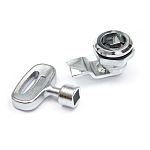 RS PRO Silver Zinc Plated Steel Camlock, 14mm Panel-to-Tongue, 22 x 14mm Cutout, Key Unlock