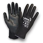 Lebon Protection Masterblack Black Polyethylene Abrasion Resistant Cut Resistant Gloves, Size 7, Polyurethane Coating