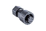 Amphenol Industrial, PWC IP67 Grey Threaded Mount 7 Power Connector Socket, Rated At 8A, 277 V