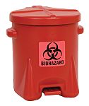 Eagle Biohazardous Poly Waste Cans 22.8L Red Pedal High Density Polyethylene Bio-Hazard Waste Can