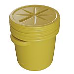Eagle Lab Packs with Screw-On Lid 5gal Yellow Hinged HDPE Waste Bin