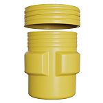 Eagle Overpacks with Screw-On Lid 5gal Yellow Hinged High Density Polyethylene Waste Bin