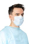 M36101-30 Kolmi Hopen Blue Polypropylene Face Mask for Pharmaceutical, 88 x 175 mm