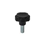 RS PRO Black Thermoplastic Multiple Lobes Clamping Knob, M8, Threaded Mount