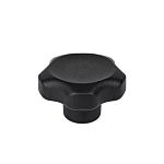 RS PRO Black Thermoplastic Multiple Lobes Clamping Knob, M8, Threaded Mount