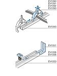 ABB EV1056 Series Aluminium Slide Rail, 50mm W, 50mm H, 100mm L For Use With EV1050