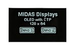 Midas 2.42 White Passive matrix OLED Display 128 x 64 COG I2C, Parallel, SPI Interface