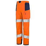 Cepovett Safety 1HVN3PI Navy/Orange Hi-Vis Hi Vis Trousers, 30.7 → 33.5in Waist Size