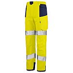 Cepovett Safety 1HVN3PI Yellow/Navy Hi-Vis Hi Vis Trousers, 30.7 → 33.5in Waist Size